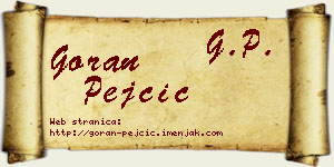 Goran Pejčić vizit kartica